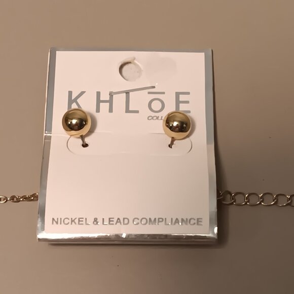 Khloe Collection NEW dainty necklace & stud earrings set with clamper bracelet - Picture 6 of 14